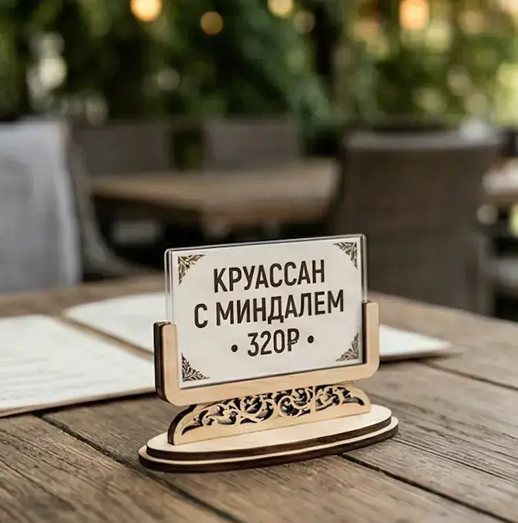Тейбл-тент для витрины (ценник/инфо)