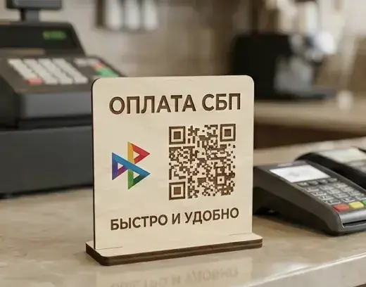 Таблички на стол и QR носители из дерева