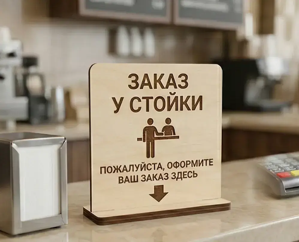 Табличка «Заказ у стойки» (self service)