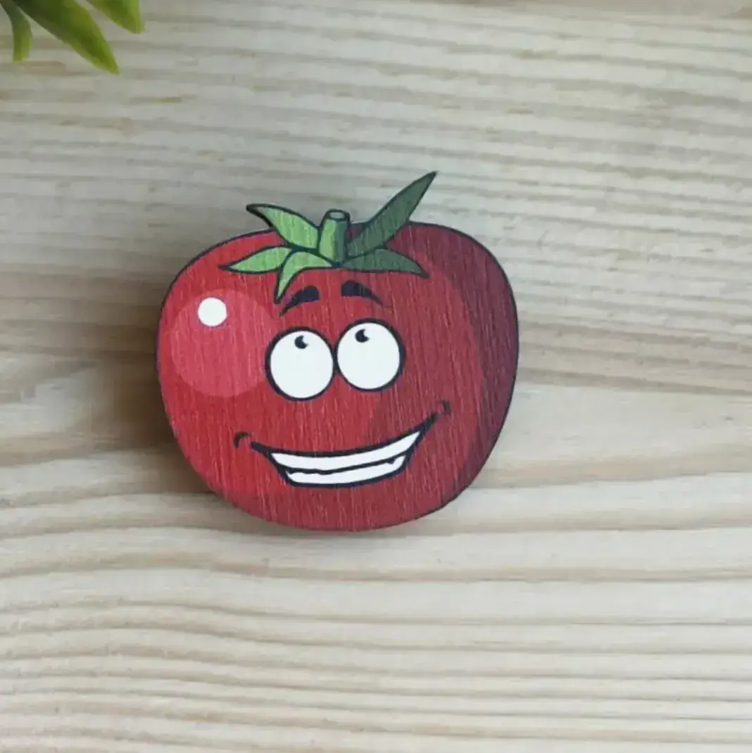 Значки из дерева овощи 4