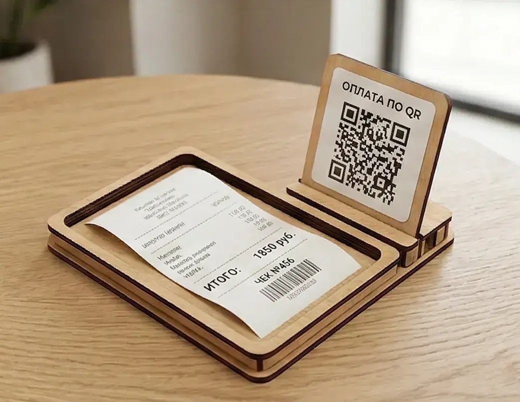 Счетница с QR-оплатой (держатель QR + чек)