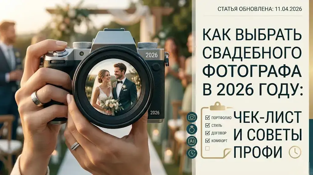 Как выбрать свадебного фотографа в 2026 году: чек-лист и советы профи