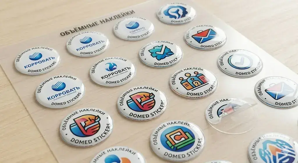 Объёмные наклейки (заливные) на заказ