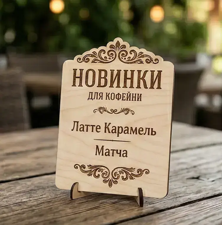 Тейбл-тент «Новинки» для кофейни