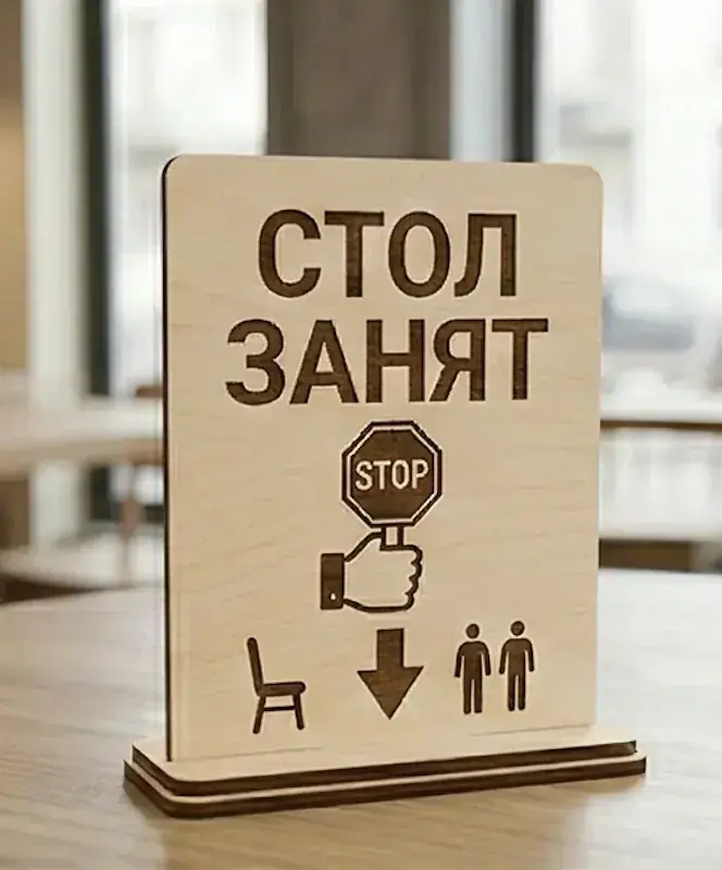 Табличка «Стол занят» (настольная)