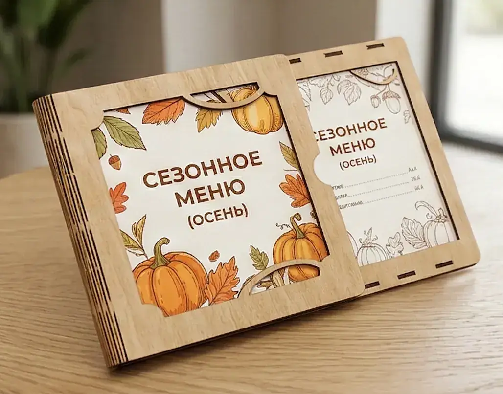 Обложка меню «Сезонное» (сменная вставка)