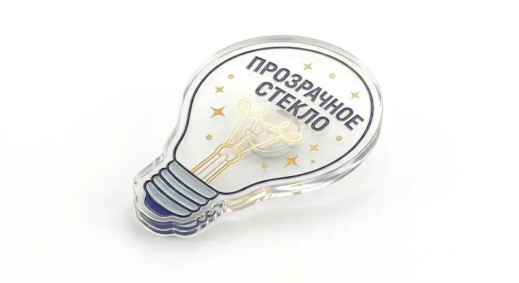 Значки из оргстекла прозрачные на заказ
